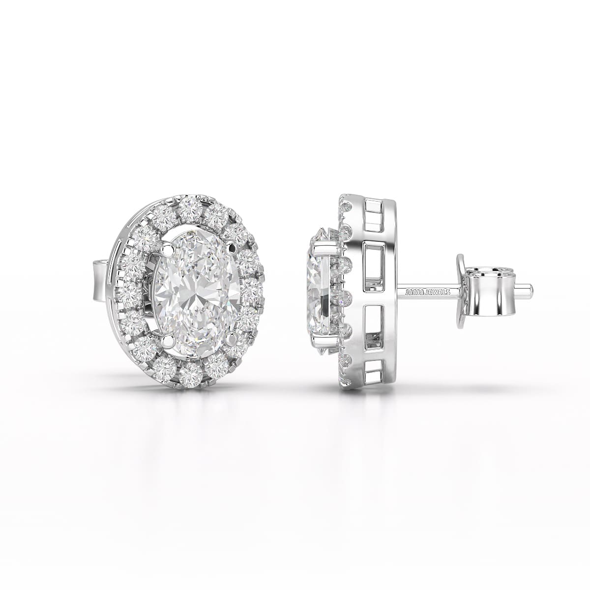 1.32 CT Lab Diamond Oval Cut Stud Earrings