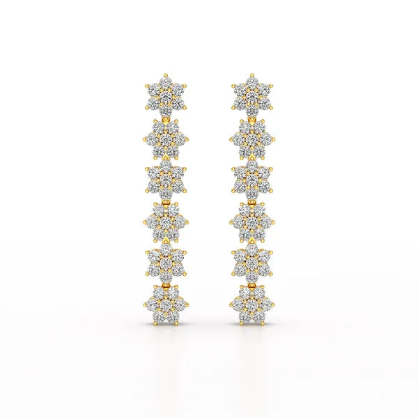 1.35 CT Star Shaped Lab Diamond Dangle Wedding Earrings - Jama Jewels 