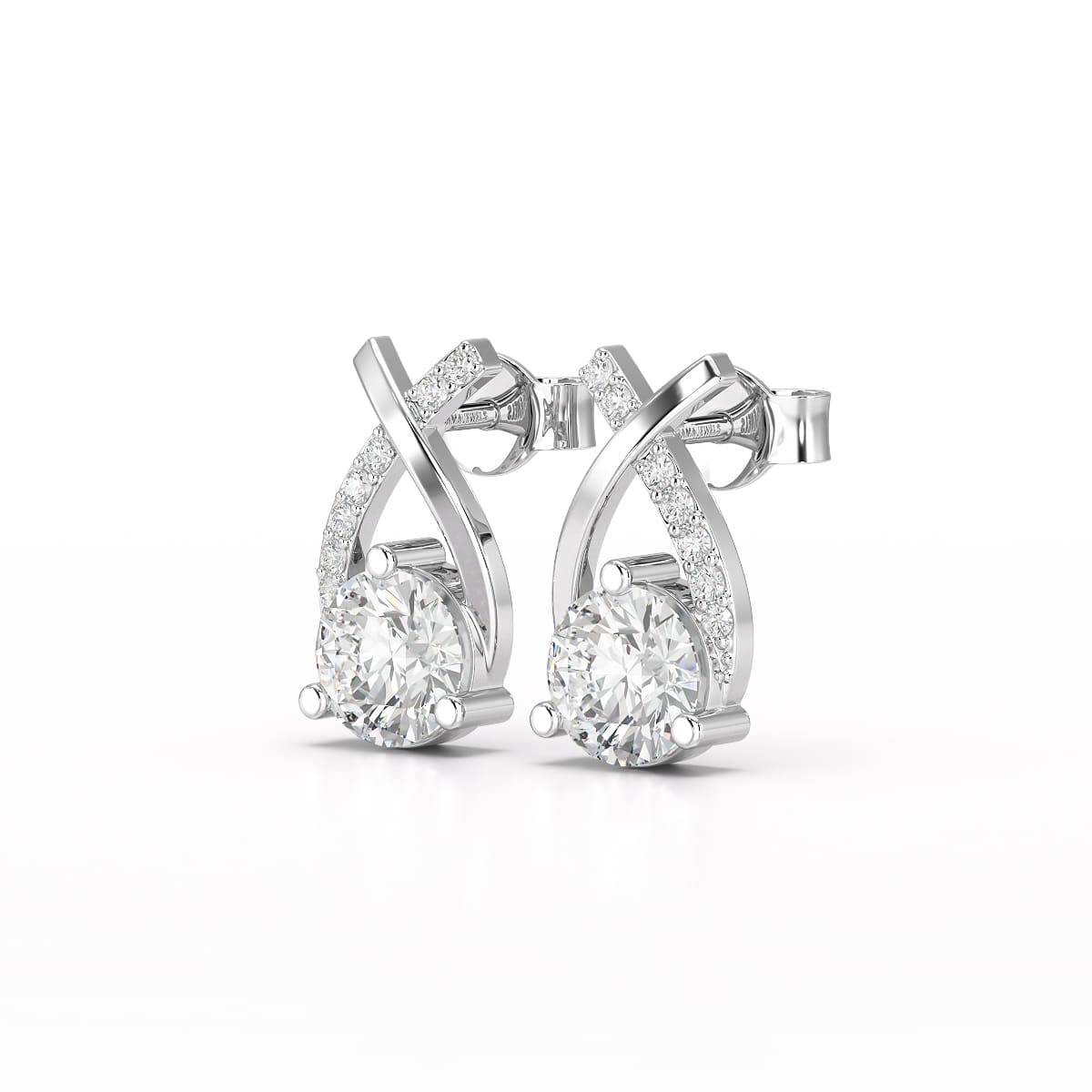 1.38 CT Lab Diamond Stud Earrings