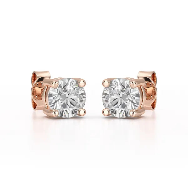 1.38 CT Single Diamond Stud Earrings - Jama Jewels 