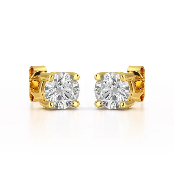 1.38 CT Single Diamond Stud Earrings - Jama Jewels 