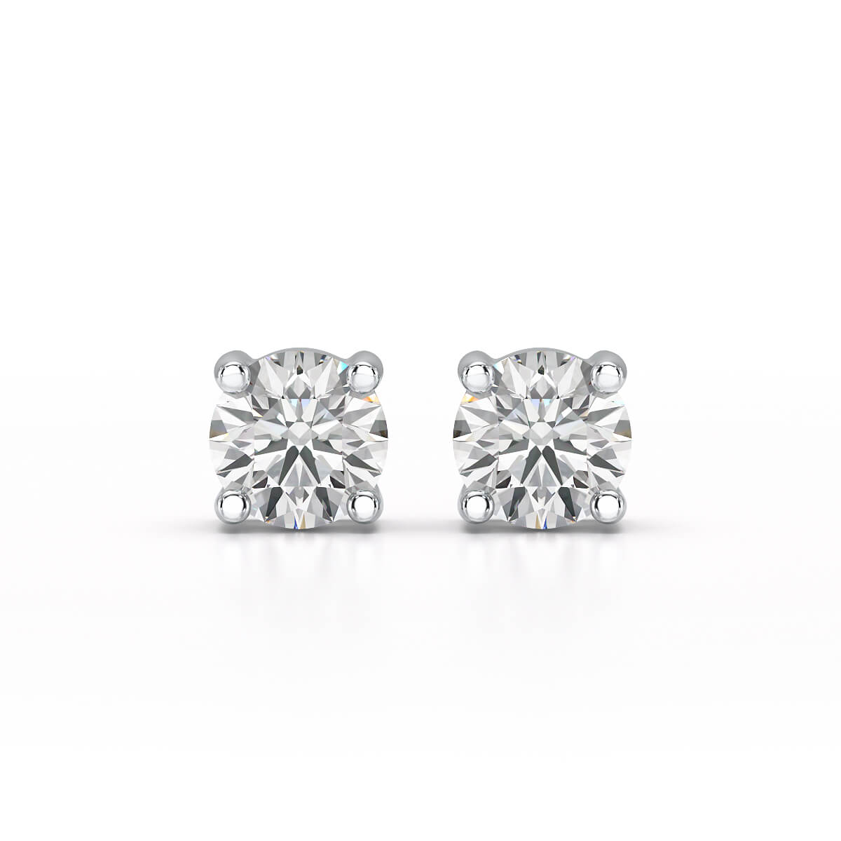 1.38 CT Single Diamond Stud Earrings