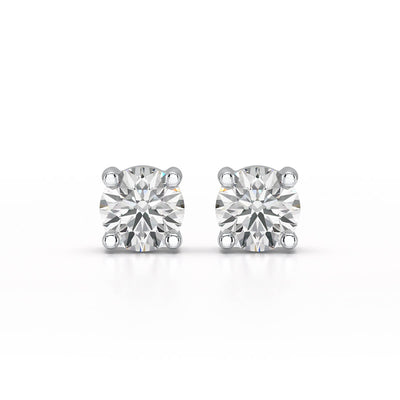 1.38 CT Single Diamond Stud Earrings