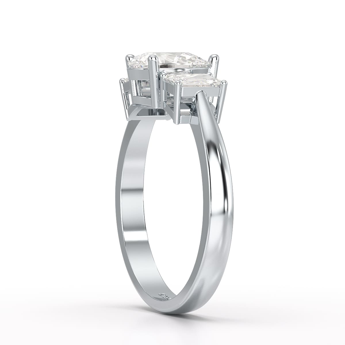 1.3 CT Three Stone Lab Diamond Engagement Ring