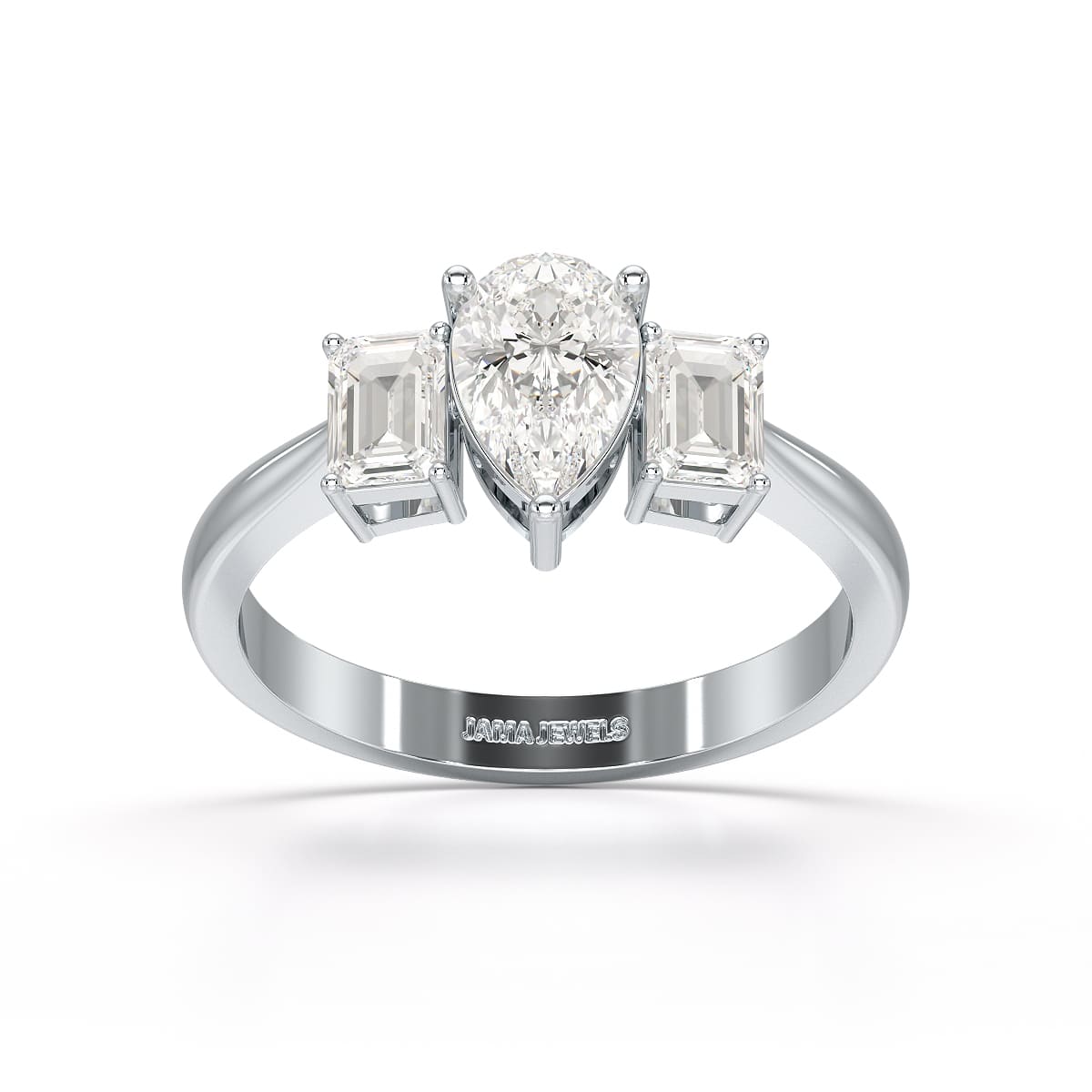 1.3 CT Three Stone Lab Diamond Engagement Ring