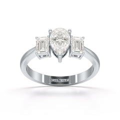 1.3 CT Three Stone Lab Diamond Engagement Ring