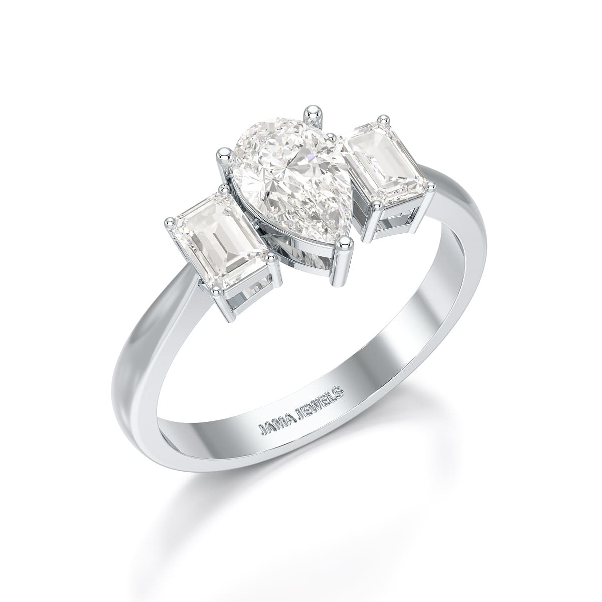 1.3 CT Three Stone Lab Diamond Engagement Ring