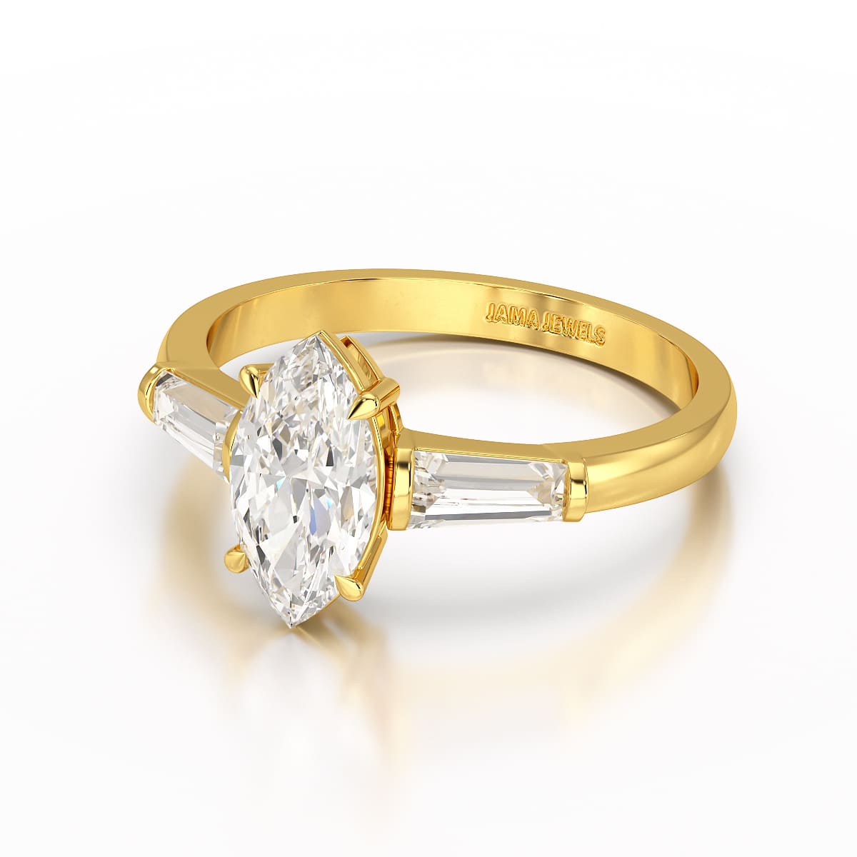 1.4 CT Marquise Cut Lab Diamond Three Stone Ring