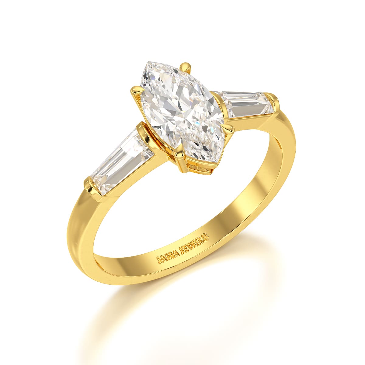 1.4 CT Marquise Cut Lab Diamond Three Stone Ring