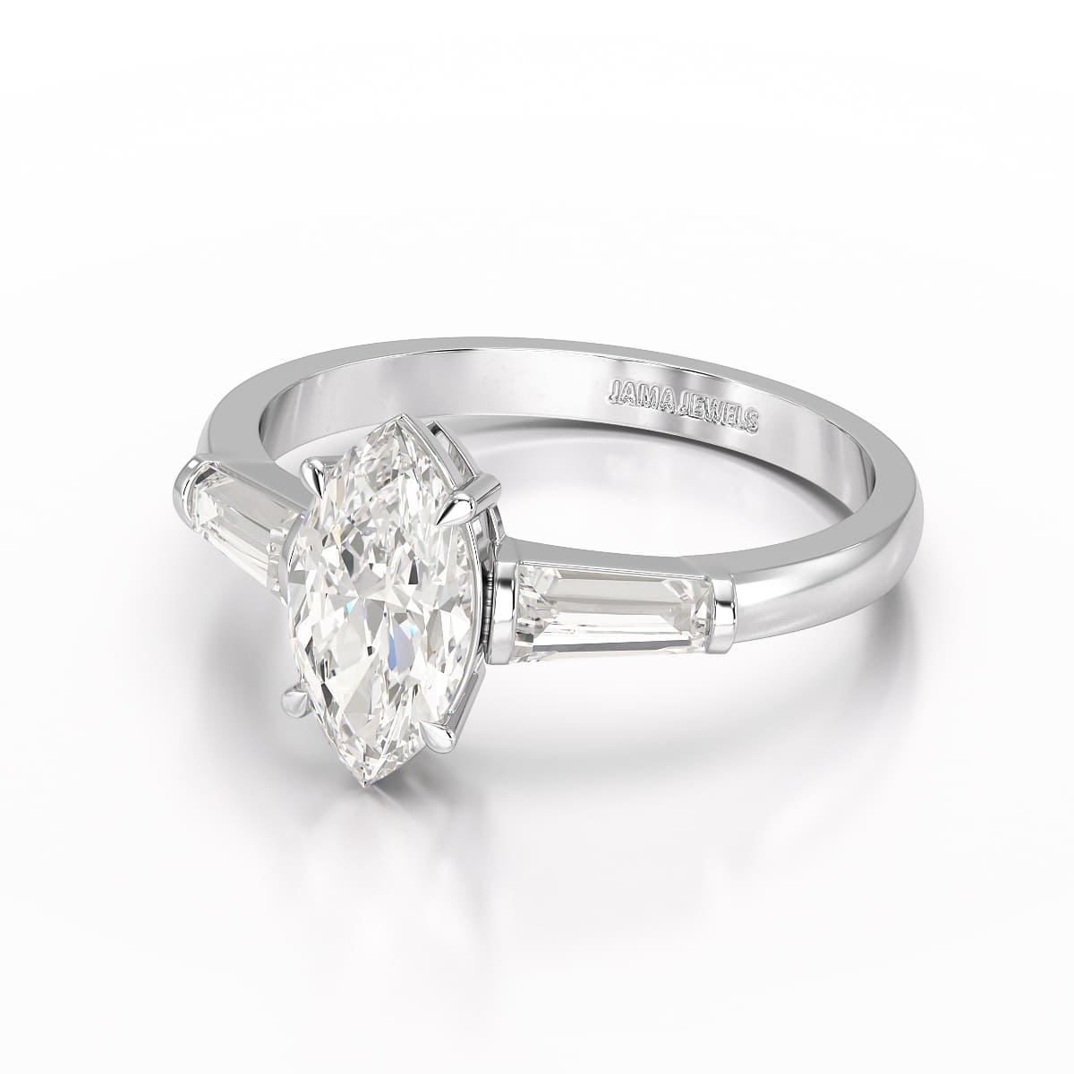 1.4 CT Marquise Cut Lab Diamond Three Stone Ring