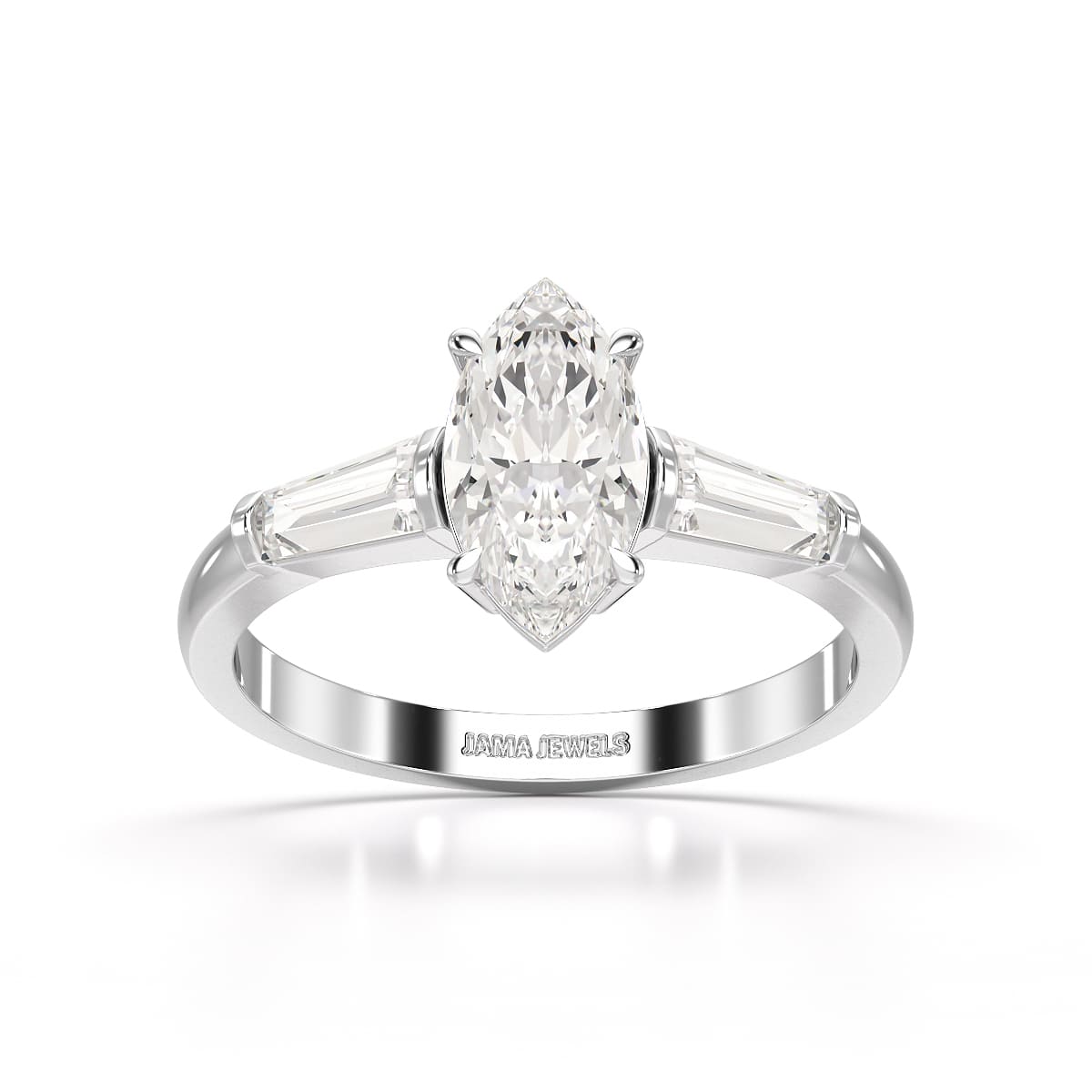 1.4 CT Marquise Cut Lab Diamond Three Stone Ring