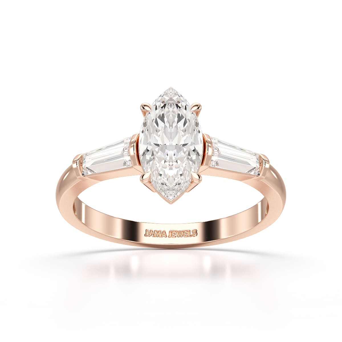 1.4 CT Marquise Cut Lab Diamond Three Stone Ring