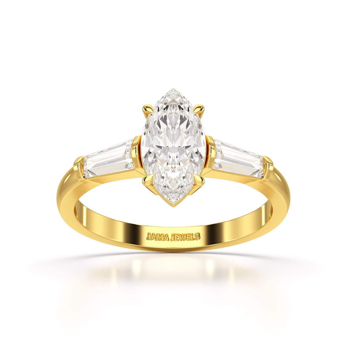 1.4 CT Marquise Cut Lab Diamond Three Stone Ring