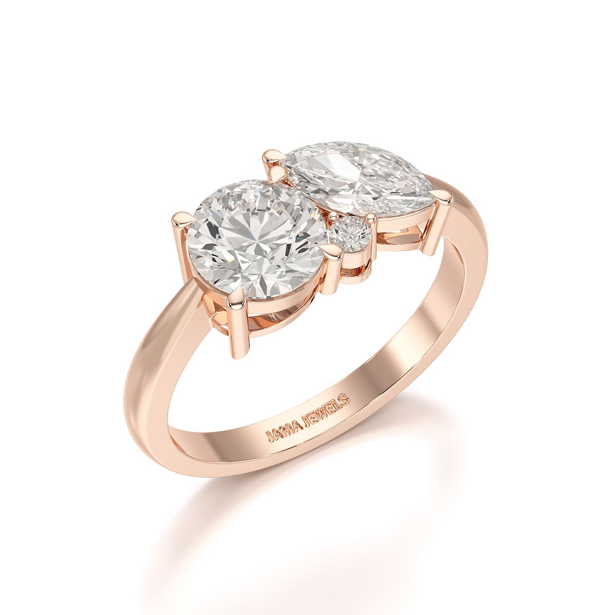 1.4 CT Marquise and Round Cut Lab Diamond Ring