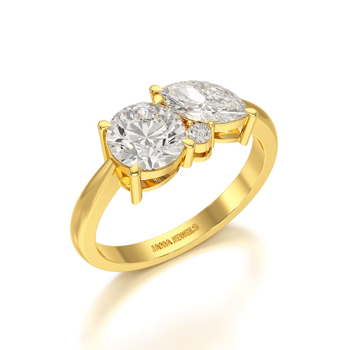 1.4 CT Marquise and Round Cut Lab Diamond Ring