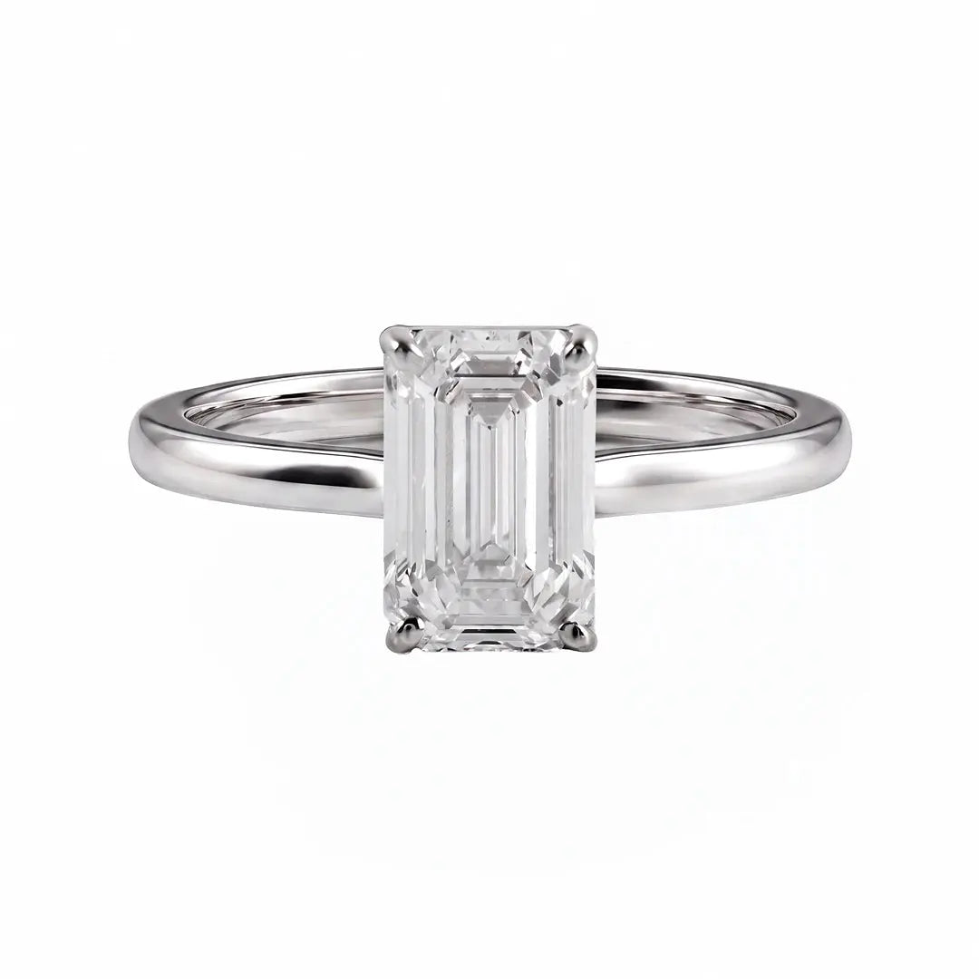 1.50 CT Emerald Cut Solitaire Lab Diamond Ring