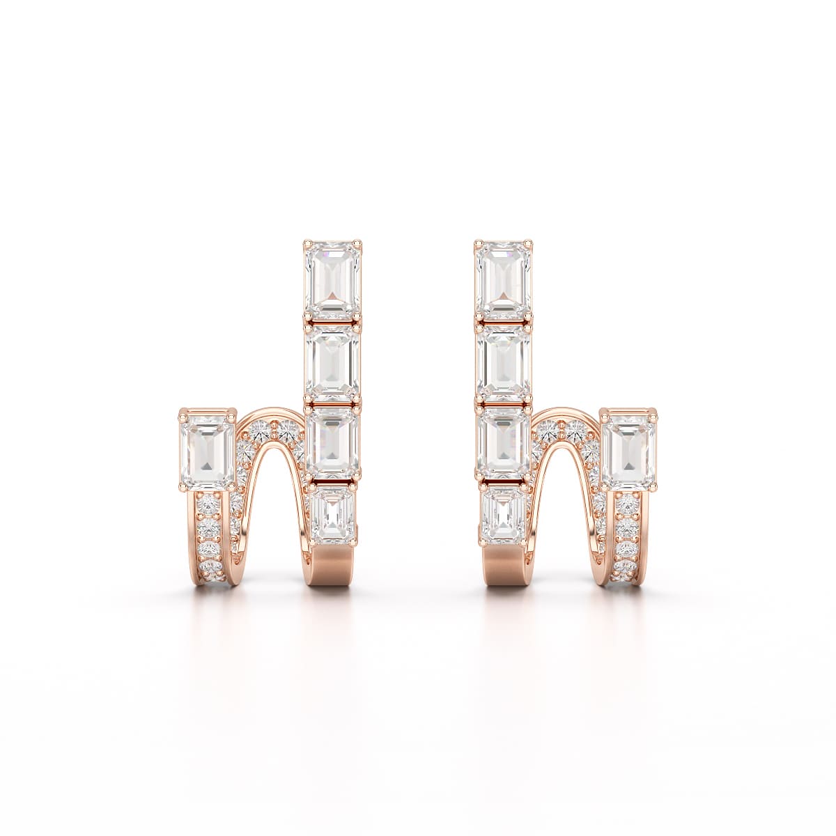 1.53 CT Lab Diamond Emerald Cut Earrings