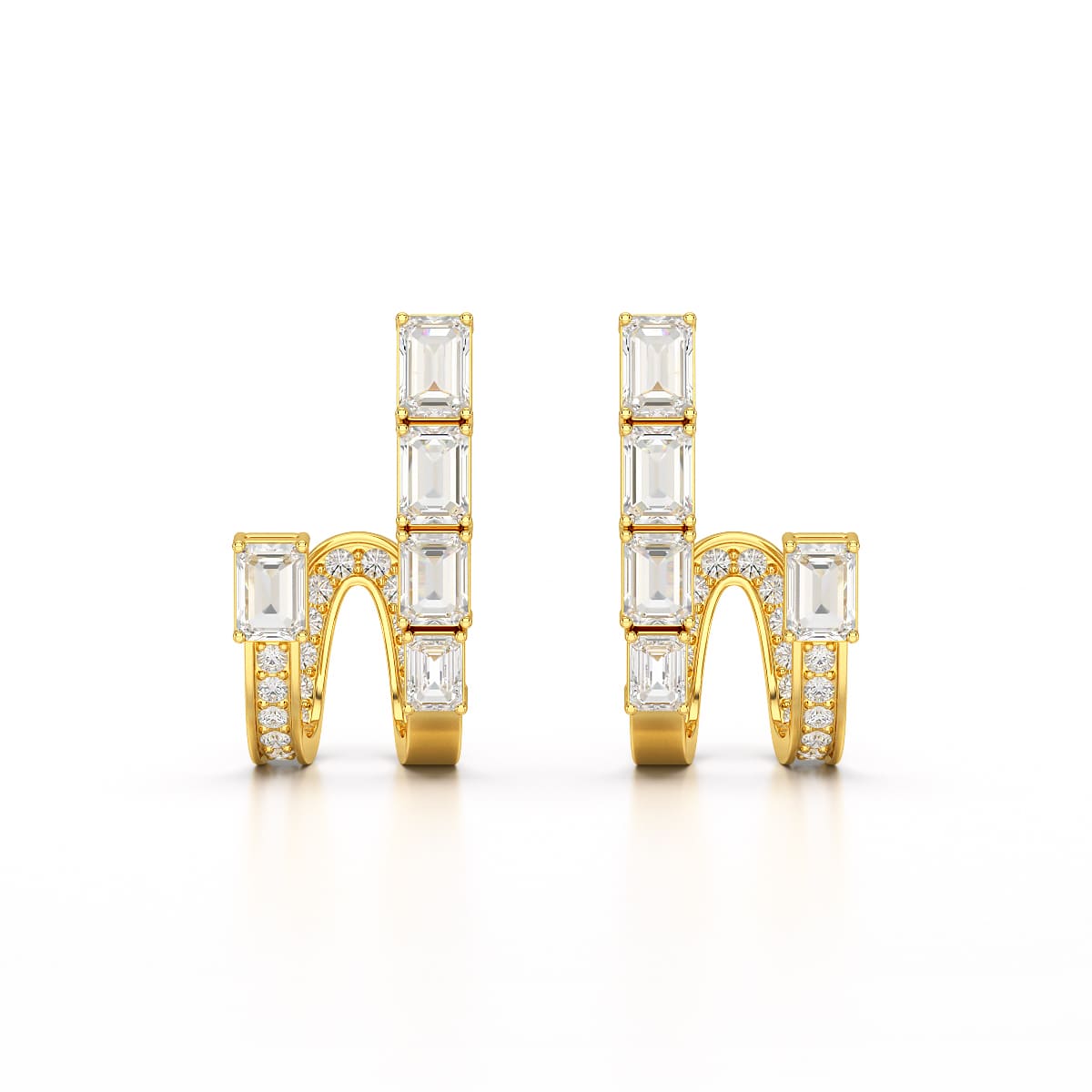 1.53 CT Lab Diamond Emerald Cut Earrings