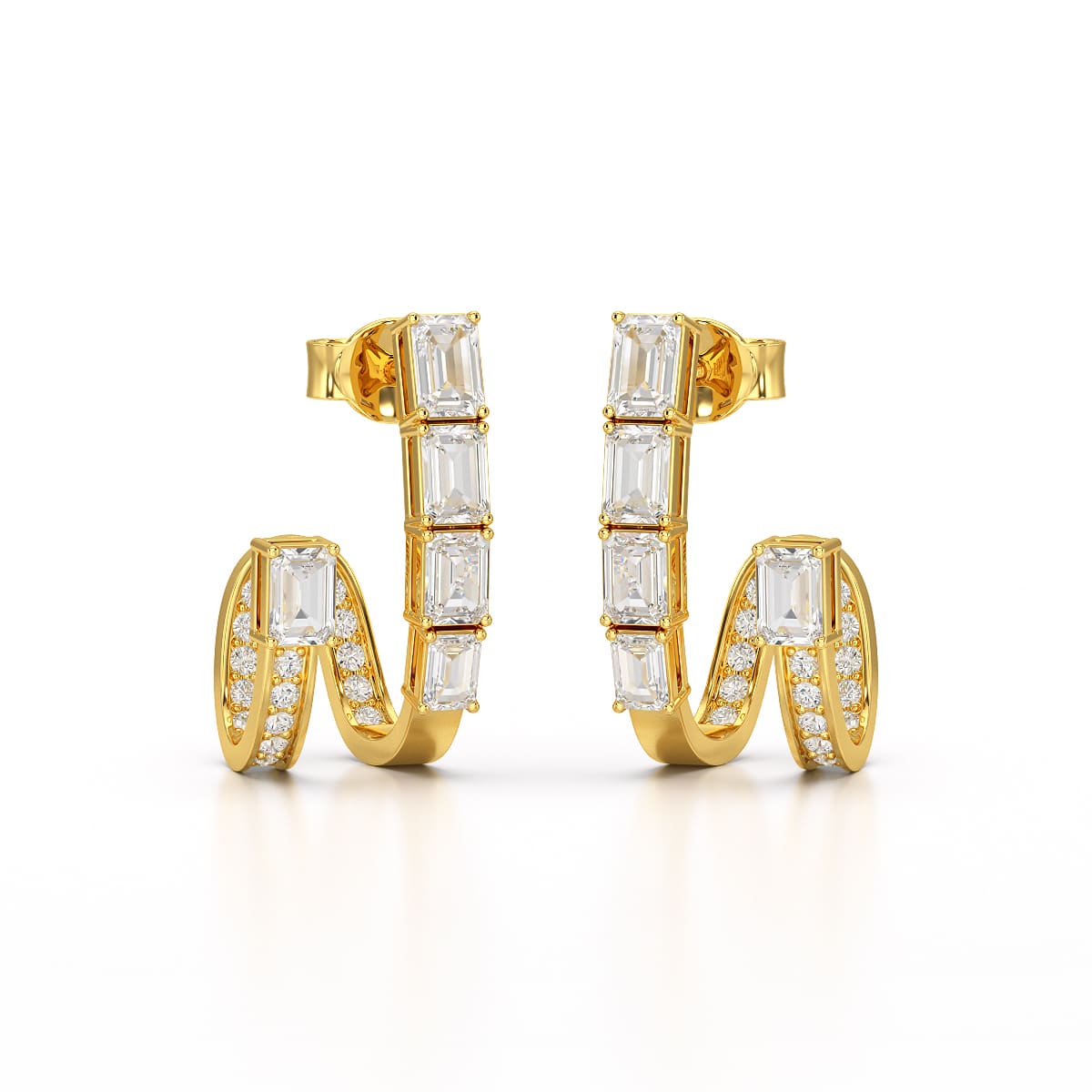 1.53 CT Lab Diamond Emerald Cut Earrings