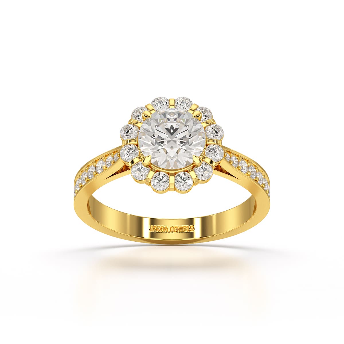 1.55 CT Round Cut Halo Lab Diamond Ring