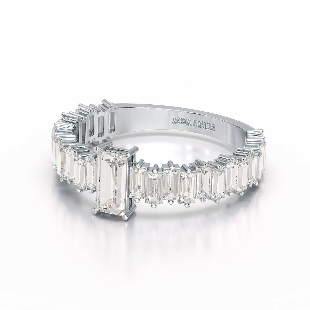 1.56 CT Cluster Baguettes Lab Diamond Ring