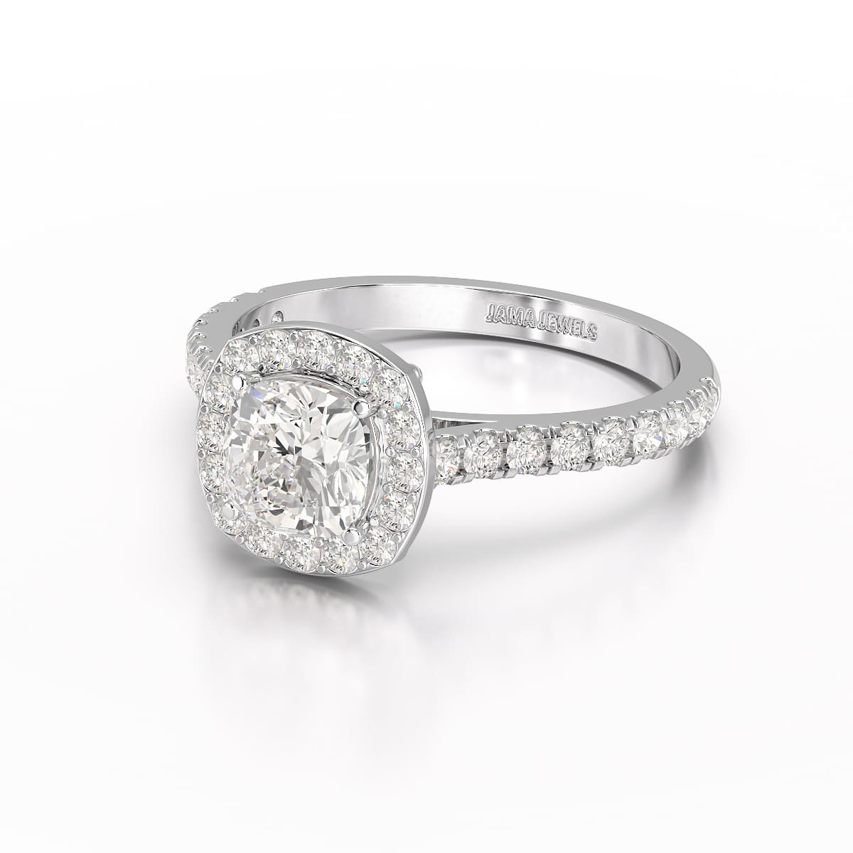 1.56 CT Lab Diamond Cushion Cut Halo Diamond