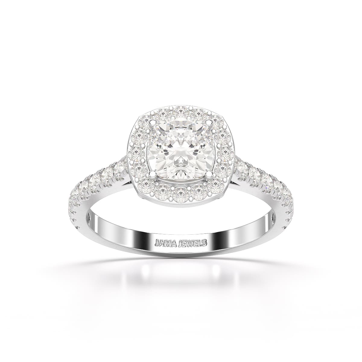 1.56 CT Lab Diamond Cushion Cut Halo Diamond