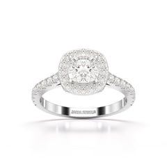 1.56 CT Lab Diamond Cushion Cut Halo Diamond