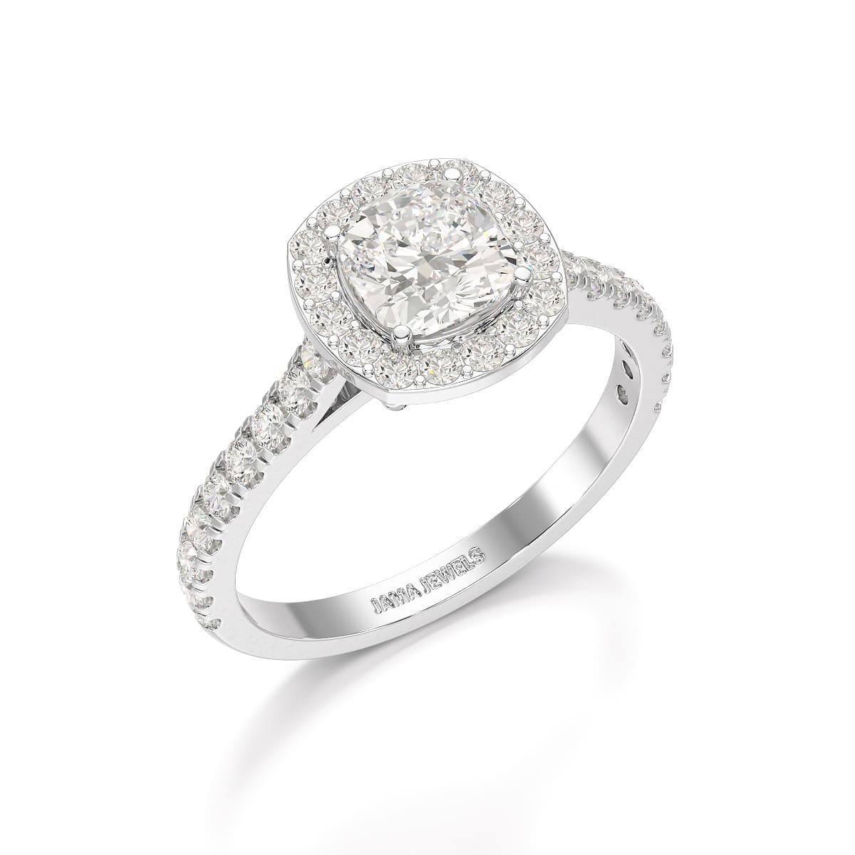 1.56 CT Lab Diamond Cushion Cut Halo Diamond