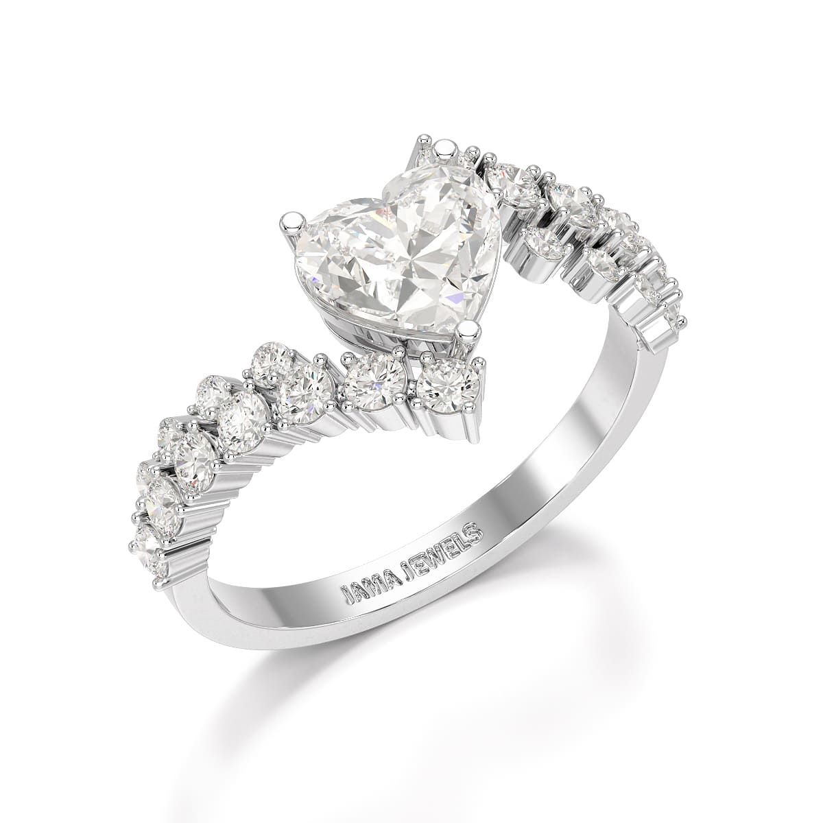 1.57 CT Heart Shaped Lab Diamond Ring