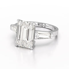 1.5 CT Lab Diamond Three Stone Emerald Cut Ring