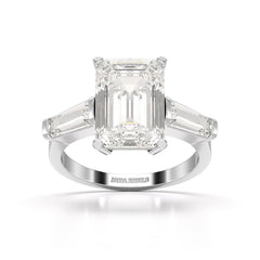 1.5 CT Lab Diamond Three Stone Emerald Cut Ring