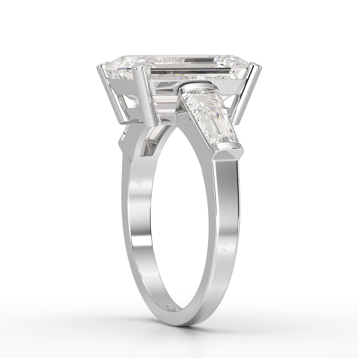 1.5 CT Lab Diamond Three Stone Emerald Cut Ring