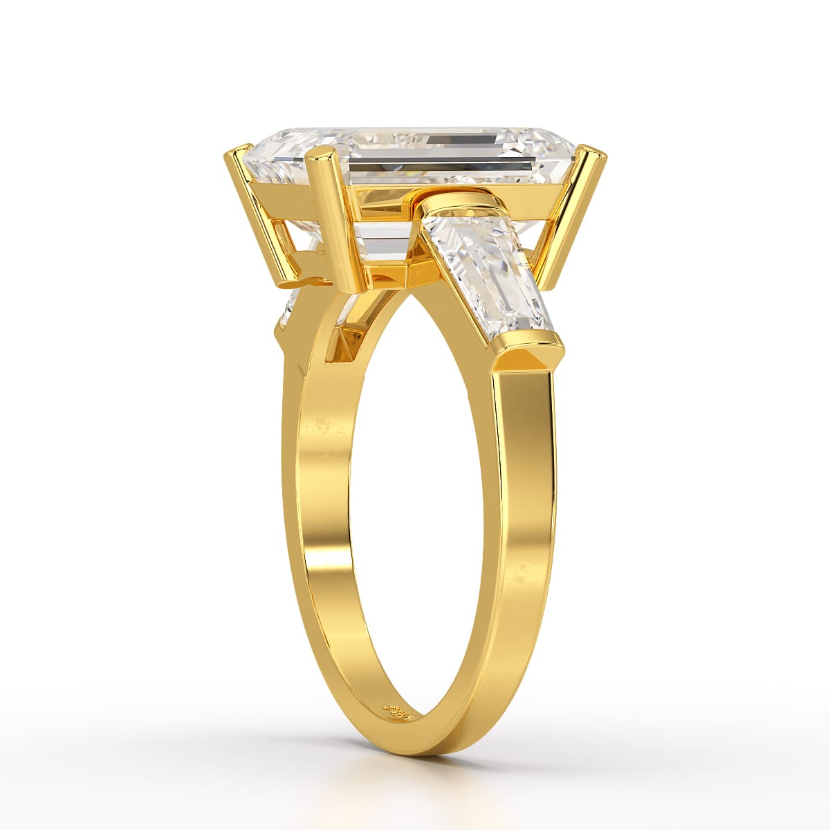 1.5 CT Lab Diamond Three Stone Emerald Cut Ring