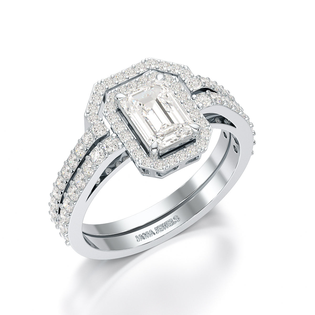 1.63 CT Emerald Cut Lab Diamond Ring