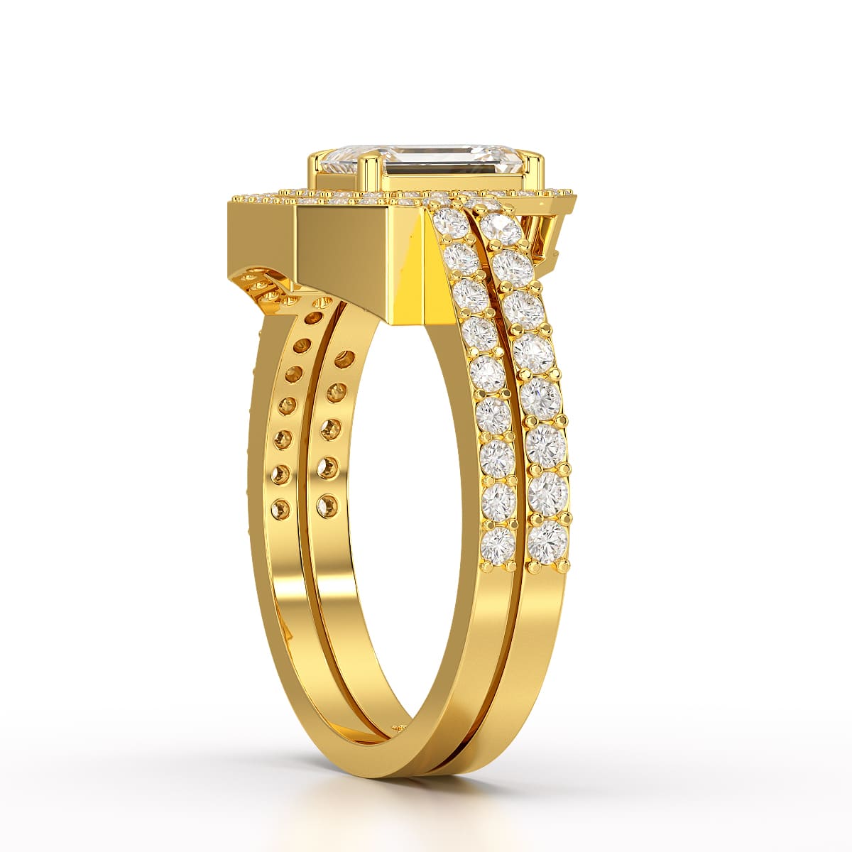 1.63 CT Emerald Cut Lab Diamond Ring