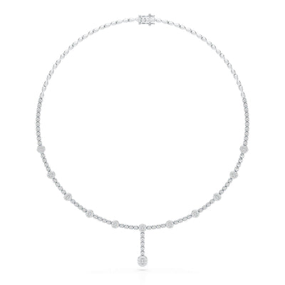 White Gold 2.57 CT Lab Diamond Drop Necklace