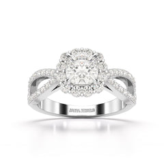 1.64 CT Halo Lab Diamond Cushion Cut Ring