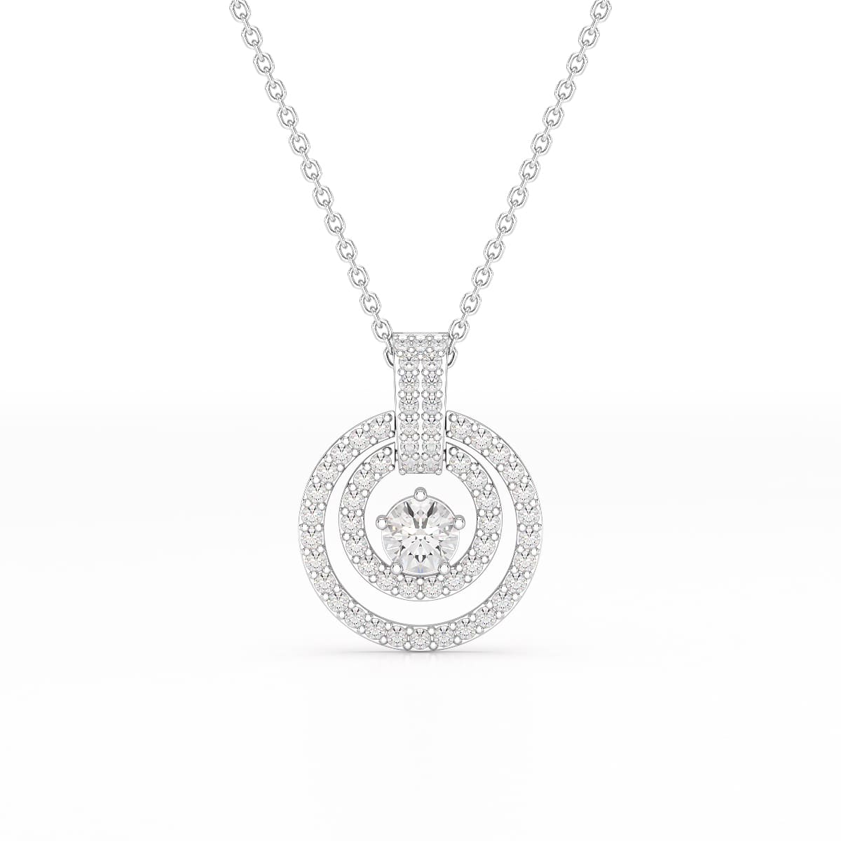 1.6 CT Lab Diamond Round Cut Pendant