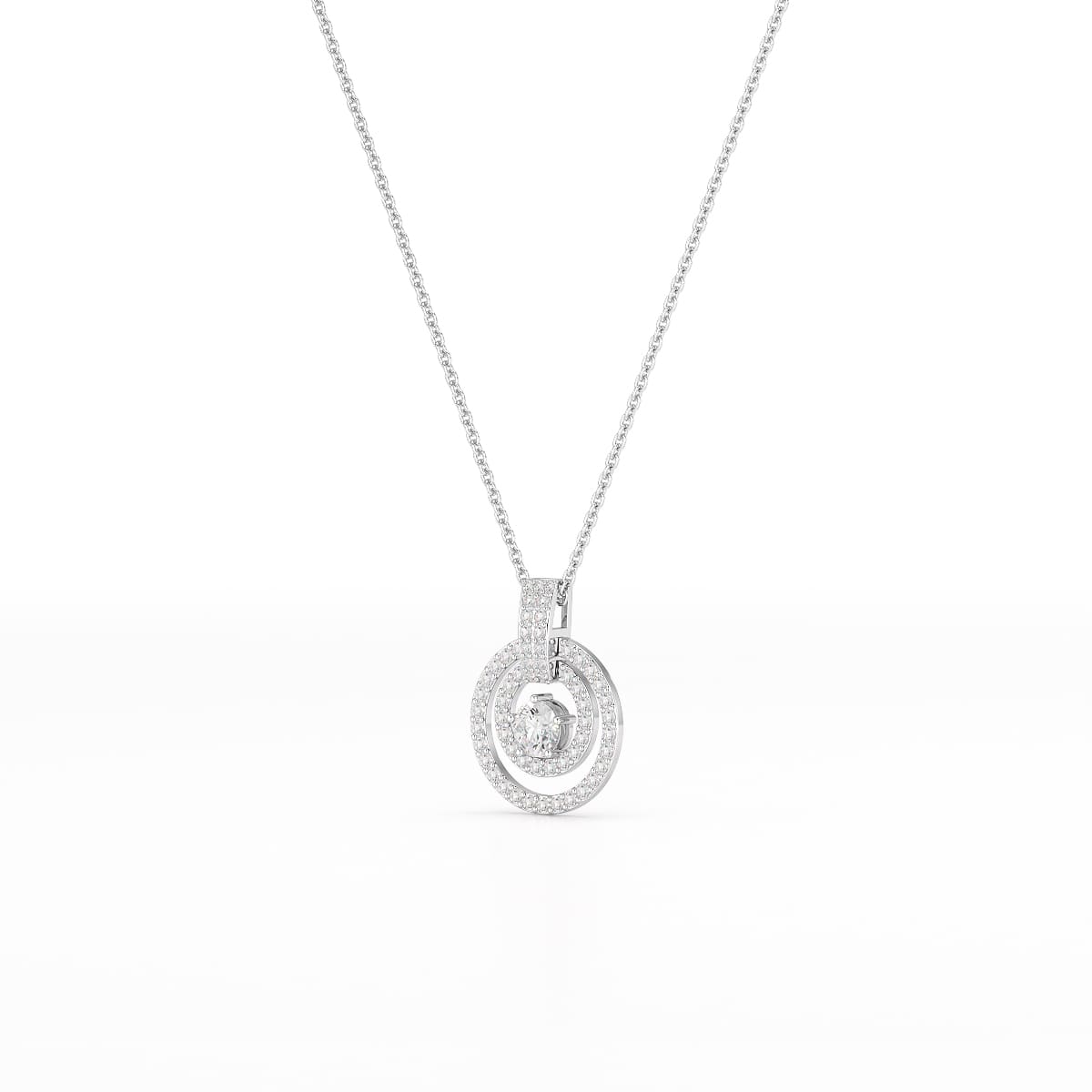 1.6 CT Lab Diamond Round Cut Pendant