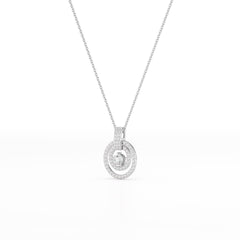 1.6 CT Lab Diamond Round Cut Pendant