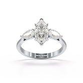 1.6 CT Marquise Cut Three Stone Lab Diamond Ring