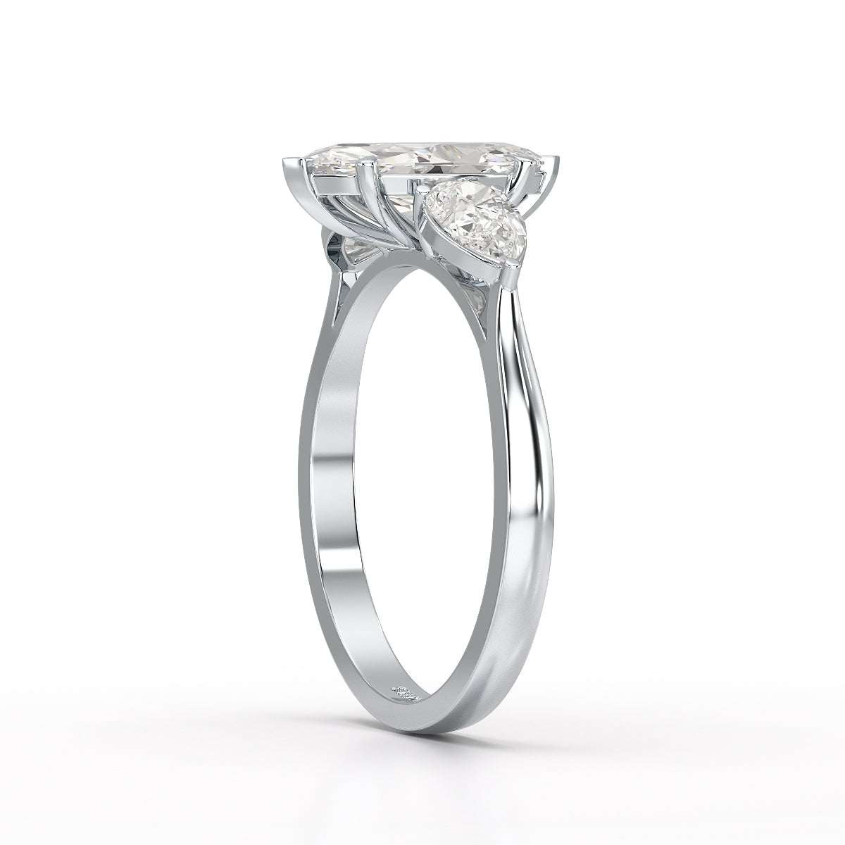 1.6 CT Marquise Cut Three Stone Lab Diamond Ring