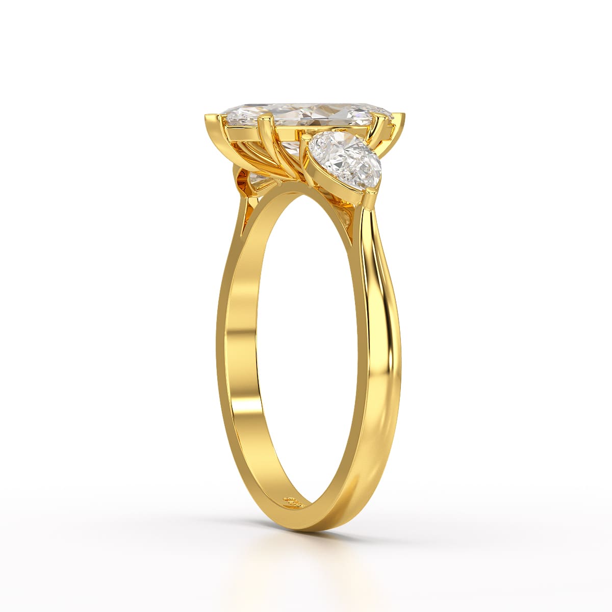 1.6 CT Marquise Cut Three Stone Lab Diamond Ring