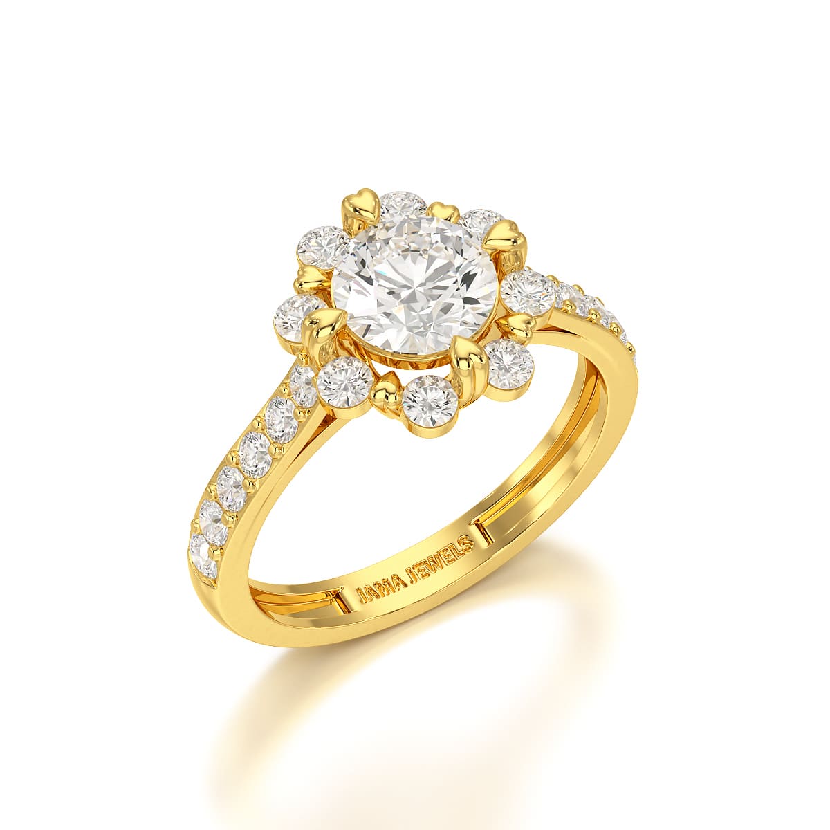 Halo Round Cut 1.72 CT Lab Diamond Ring