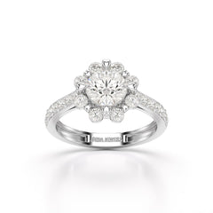 Halo Round Cut 1.72 CT Lab Diamond Ring