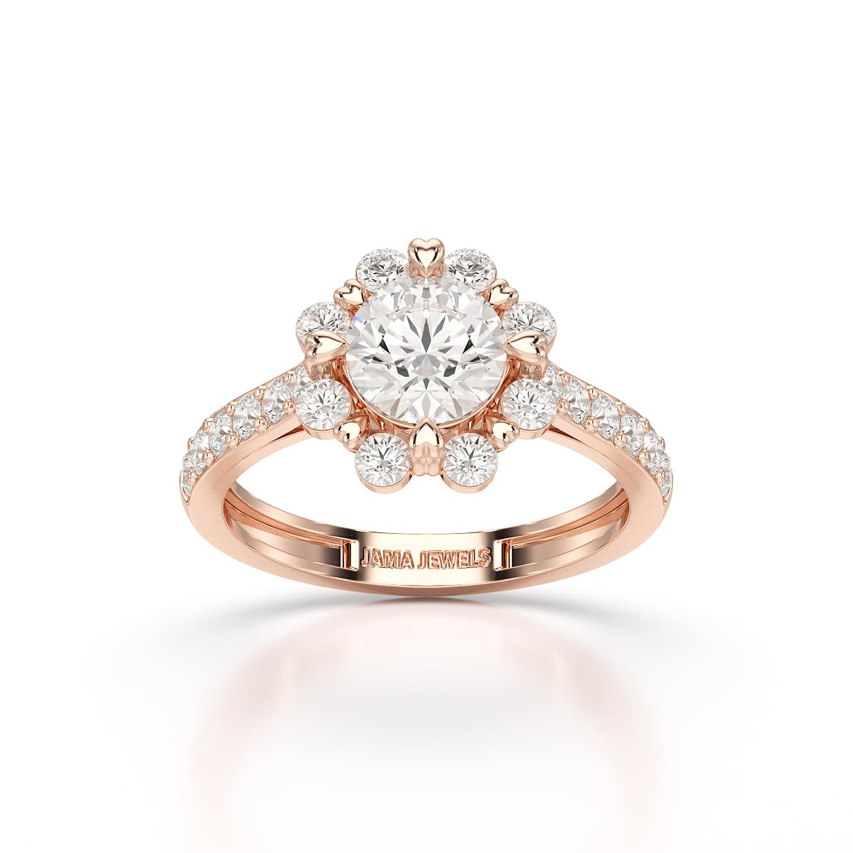 Halo Round Cut 1.72 CT Lab Diamond Ring