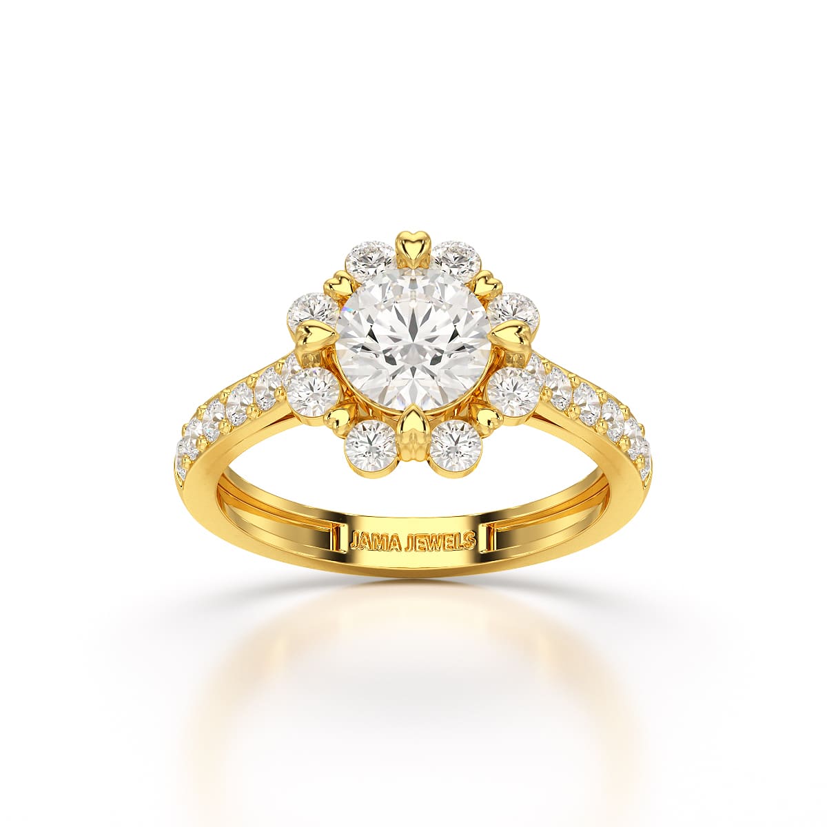 Halo Round Cut 1.72 CT Lab Diamond Ring