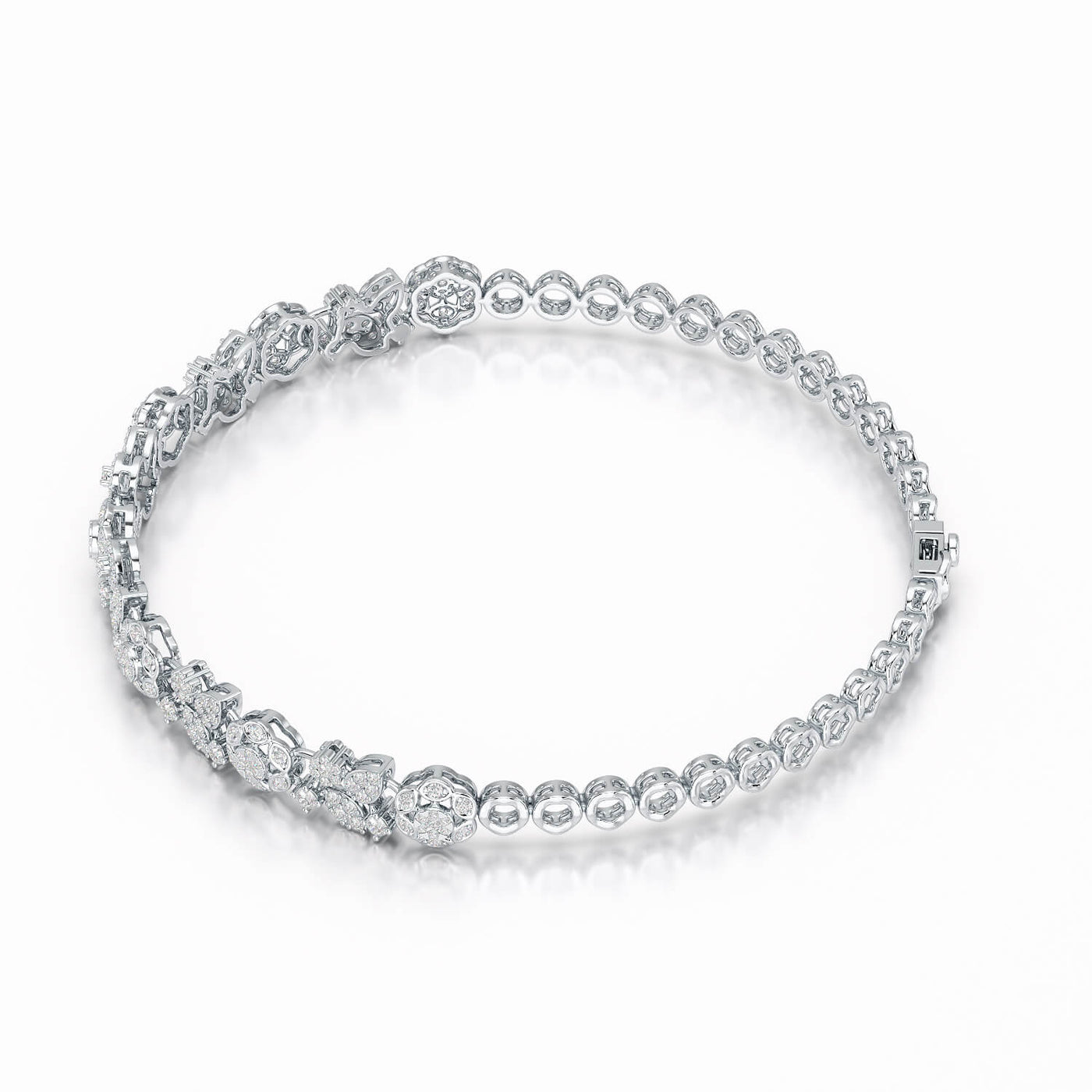 1.73 CT White Gold Lab Diamond Tennis Bracelet