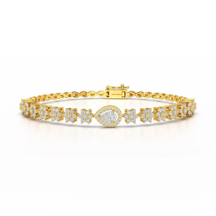 1.78 CT Pear Shape Lab Grown Diamond Bracelet